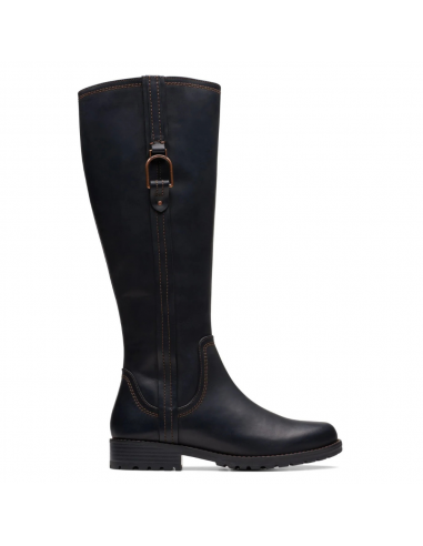 Clarks Aspra Hi Black Leather Knee-High Boot (Women's) en linge