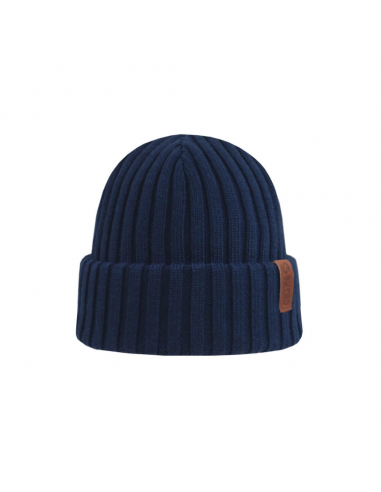 Superyellow Beam Dark Blue Merino Wool Beanie (Unisex) Dans la société mordern