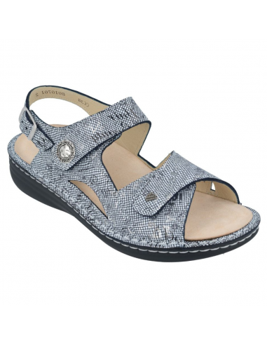 Finn Comfort Barbuda Blue Words Sandal (Women’s) les ctes