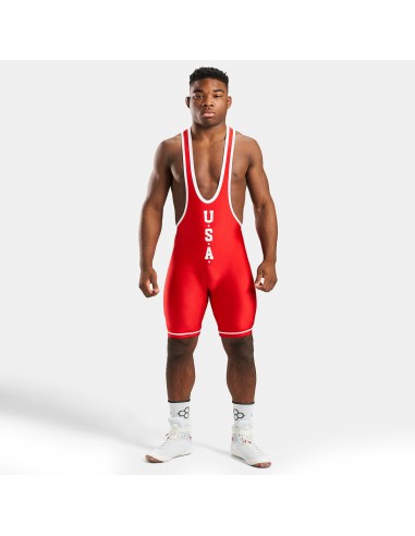 Heritage USA Red Wrestling Singlet une grave pollution 